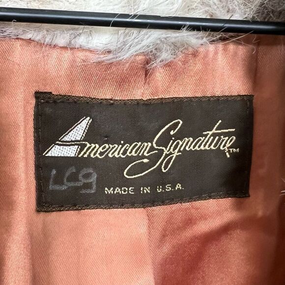 Vintage 80’s Faux Fur Coat Grey Cream White Pelted Jacket Mob Wife Size 14 - Picture 8 of 13